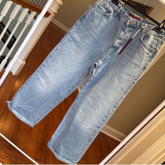 ZARA Z1975 mid rise relaxed fit turn up hem jeans - Picture 3 of 9